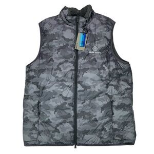G FORE Men’s Camouflage Puffer Vest Park MGM Logo Size M Gray